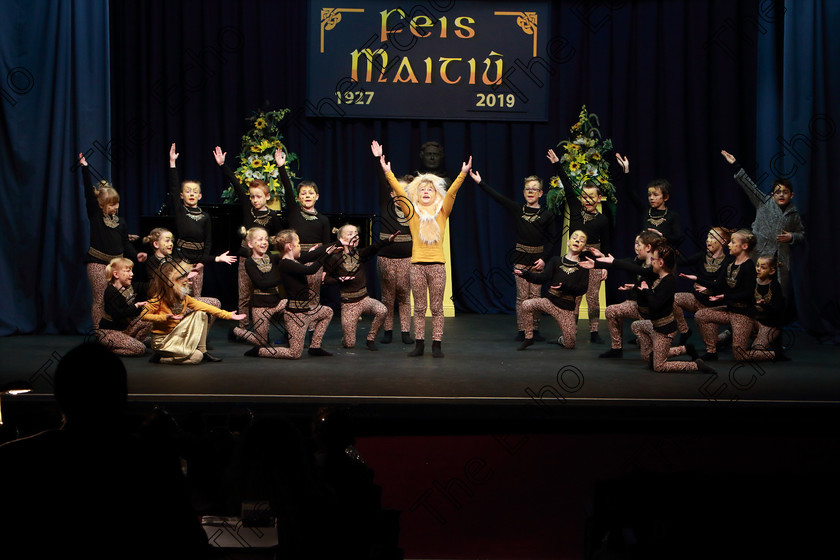 Feis12022019Tue24 
 17~24
Timoleague NS performing extracts from The Lion King.

Class: 104: The Pam Golden Perpetual Cup Group Action Songs -Primary Schools Programme not to exceed 8 minutes.

Feis Maiti 93rd Festival held in Fr. Mathew Hall. EEjob 12/02/2019. Picture: Gerard Bonus