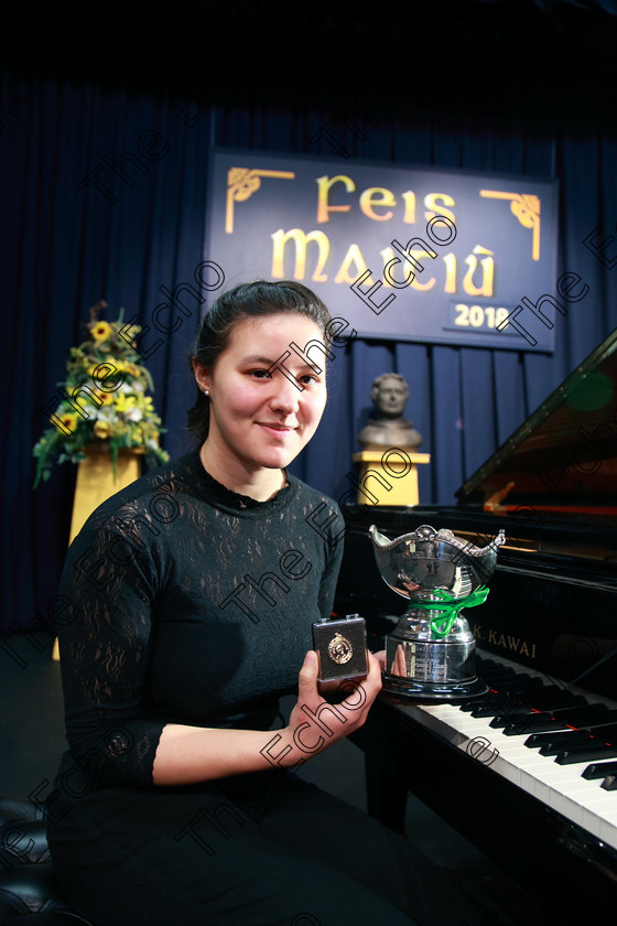 Feis03022018Sat26 
 26
Gold Medallist and Cup Winner Cut Aina Hannisa from Model Farm Road Instrumental Music: Class: 156: The Bernard Curtis Memorial Perpetual Cup Piano Sonata Feis Maiti 92nd Festival held in Fr. Matthew Hall. EEjob 02/02/2018 Picture: Gerard Bonus.