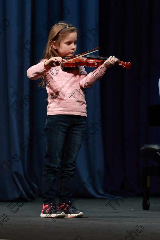 Feis0402109Mon33 
 33~34
Risn OHiggins performing set piece

Class: 242: Violin Solo 8 Years and Under (a) CarsePetite Reverie (Classical Carse Bk.1) (b) Contrasting piece not to exceed 2 minutes.

Feis Maiti 93rd Festival held in Fr. Matthew Hall. EEjob 04/02/2019. Picture: Gerard Bonus