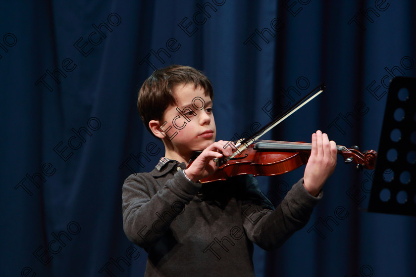 Feis0402109Mon29 
 29~30
Bronze Medallist Killian McCarthy from Blackrock performing

Class: 242: Violin Solo 8 Years and Under (a) CarsePetite Reverie (Classical Carse Bk.1) (b) Contrasting piece not to exceed 2 minutes.

Feis Maiti 93rd Festival held in Fr. Matthew Hall. EEjob 04/02/2019. Picture: Gerard Bonus