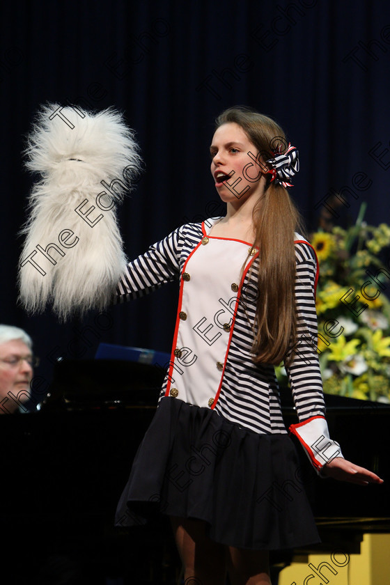 Feis08032018Thu17 
 17
Niamh Cremin singing Honey Bun from South Pacific.
 Singing and School Choirs Class: 112: The C.A.D.A. Perpetual Trophy Solo Action Song 14 Years and Under Section 2 Feis Maiti 92nd Festival held in Fr. Mathew Hall. EEjob 06/03/2018 Picture: Gerard Bonus.