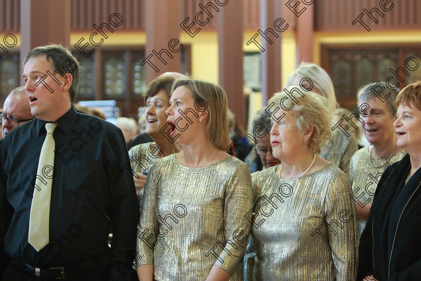 Feis0302109Sun11 
 8~10
Adjudicator: Marilynne Davies getting all the Choirs warmed up before they perform.

Class: 76: The Wm. Egan Perpetual Cup Adult Sacred Choral Group or Choir Two settings of Sacred Words.

Feis Maiti 93rd Festival held in Fr. Matthew Hall. EEjob 03/02/2019. Picture: Gerard Bonus.