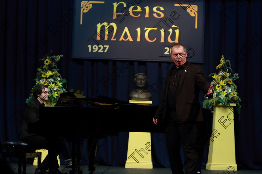 Feis01032019Fri62 
 62
Cup Winner and Gold Medallist Powel Switaj from Bishopstown singing Son Lo Spirito Che Nega Boito with official accompanist, Tom Doyle.

Class: 25: The Operatic Perpetual Cup and Gold Medal and Doyle Bursary Bursary Value 100 Opera18 Years and Over A song or aria from one of the standard Operas.

Feis Maiti 93rd Festival held in Fr. Mathew Hall. EEjob 01/03/2019. Picture: Gerard Bonus