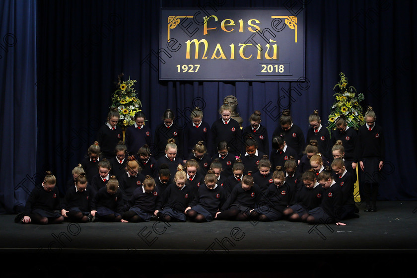 Feis23022018Fri15 
 15~31
St. Vincents 4th Class performing.
 Speech and Drama Class: 476: The Peg OMahony Memorial Perpetual Cup Choral Speaking 4th Class Feis Maiti 92nd Festival held in Fr. Mathew Hall. EEjob 23/02/2018 Picture: Gerard Bonus.