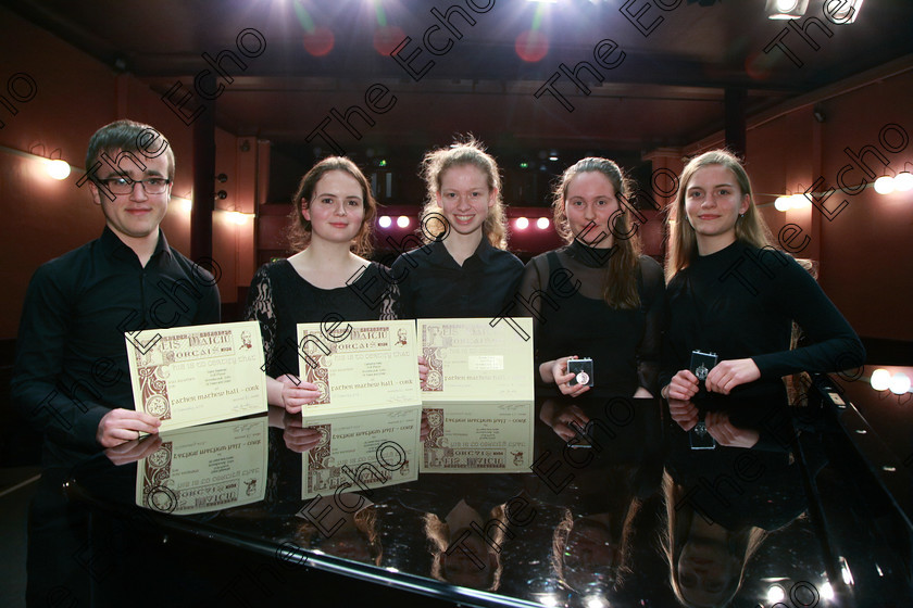 Feis09022018Fri23 
 23
Joint 3rd place Daire Sweeney from Rochestown; Catherine Kelly from Innishannon and imear Corby from Douglas Bronze Medallist Risn Hynes McLaughlin from Wellington Road and Silver Medallist Holly Nagle from Douglas Road.
 Instrumental Music Class: 212: Woodwind Solo16 Years and Under Feis Maiti 92nd Festival held in Fr. Mathew Hall. EEjob 09/02/2018 Picture: Gerard Bonus.