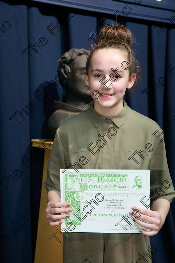 Feis21022018Wed52 
 52
Commended Saoirse McGuinness from Ballincollig.
 Speech and Drama Class: 327: The Hartland Memorial Perpetual Trophy Dramatic Solo12 years and under section 3 Feis Maiti 92nd Festival held in Fr. Mathew Hall, EEjob 21/02/2018 Picture: Gerard Bonus.