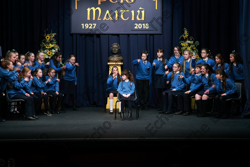 Feis21022018Wed19(1) 
 16~20
St. Marys Cobh 5th Class performing Trial of Derrick Drew as their own choice.
 Speech and Drama Classes: 485: Action Verse The OBrien Perpetual Cup5th Class and Class: 484: The Sri Lanka Festival Perpetual Trophy 6th Class, Feis Maiti 92nd Festival held in Fr. Mathew Hall. EEjob 21/02/2018 Picture: Gerard Bonus.