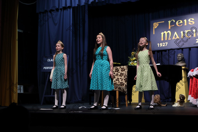 Feis27032018Tue73 
 65~69
A fabulous 90 marks for the family of Faye, Sophia and Charlotte Herlihy from Ballinhassig performed in the Family Class A programme of own choice not to exceed 10 minutes they called it Sisterhood every adjudicator at this years Feis awarded the top mark of 90 points to one or two acts, many adjudicators dont give the highest score in years of adjudicating, reflecting the very high standard going through the doors of Fr. Mathew Hall. 
 Feis Maiti 92nd Festival held in Fr. Mathew Hall. EEjob 28/03/2018 Picture: Gerard Bonus