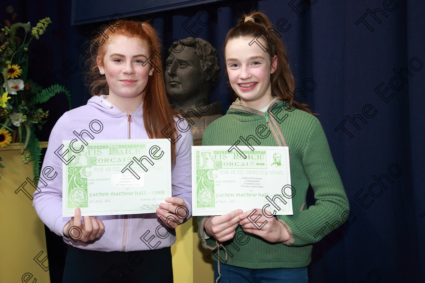 Feis14032019Thu58 
 58
Commended Ella Fahy and Eabha Nora Gayer from Fermoy.

Class: 310: The Peg Hallahan Memorial Perpetual Trophy Dramatic Duo 14 Years and Under A Dramatic Scene not exceeding 10 minutes.

Feis Maiti 93rd Festival held in Fr. Mathew Hall. EEjob 14/03/2019. Picture: Gerard Bonus.