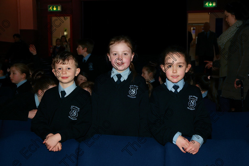 Feis13032018Tue05 
 5
Jamie Fitton, Gracie OSullivan and Elisia Kennedy from 3rd Class St Marys NS Cobh.
 Speech and Drama Class: 3rd & 4th Class Primary Schools, Action Verse Feis Maiti 92nd Festival held in Fr. Mathew Hall. EEjob 13/03/2018 Picture: Gerard Bonus.