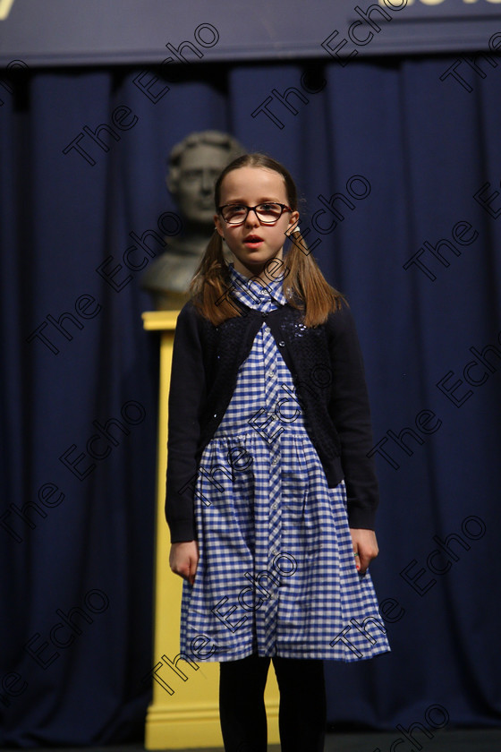 Feis25032018Sun48 
 48
Beatrice Cahill reciting her poem
 Speech and Drama Class: 366: Solo Verse Speaking Girls 9 Years and Under Section 5 Feis Maiti 92nd Festival held in Fr. Mathew Hall. EEjob 25/03/2018 Picture: Gerard Bonus