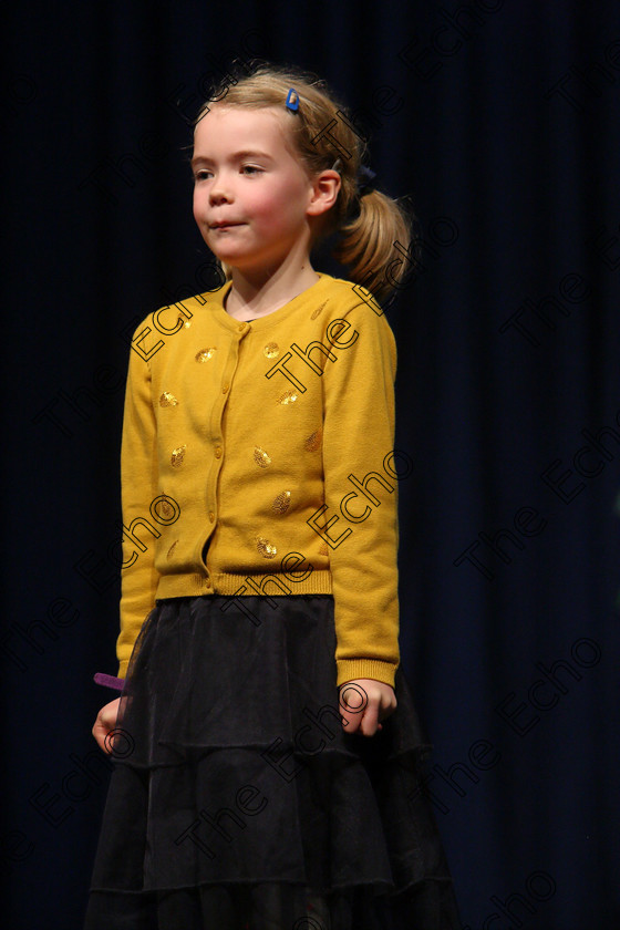 Feis24022018Sat34 
 34
Sarah Roche performing.
 Speech and Drama Class: 369: Solo Verse Speaking Girls 6 Years and Under Section 3 Feis Maiti 92nd Festival held in Fr. Mathew Hall. EEjob 24/02/2018 Picture: Gerard Bonus.