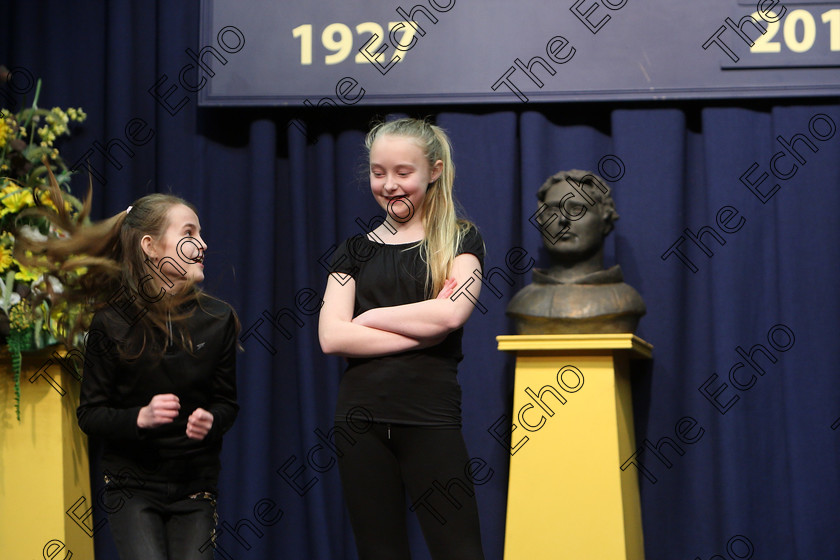 Feis26022018Mon19 
 19~20
Montfort College Group 1 performing Trapped.

Speech and Drama Class: 363: Group Improvisation 13 Years and Under Feis Maiti 92nd Festival held in Fr. Mathew Hall. EEjob 26/02/2018 Picture: Gerard Bonus.