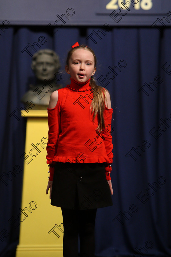 Feis25032018Sun47 
 47
Amiee Browne reciting her poem
 Speech and Drama Class: 366: Solo Verse Speaking Girls 9 Years and Under Section 5 Feis Maiti 92nd Festival held in Fr. Mathew Hall. EEjob 25/03/2018 Picture: Gerard Bonus