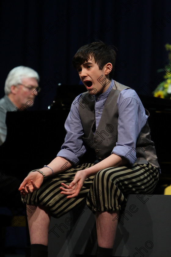 Feis08032018Thu16 
 16
David Murphy performing Consider Yourself from Oliver.
 Singing and School Choirs Class: 112: The C.A.D.A. Perpetual Trophy Solo Action Song 14 Years and Under Section 2 Feis Maiti 92nd Festival held in Fr. Mathew Hall. EEjob 06/03/2018 Picture: Gerard Bonus.