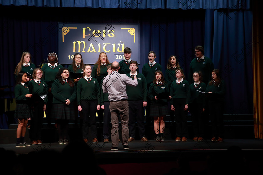 Feis27022019Wed31 
 28~31
Cashel Community School singing Count The Stars conducted by John Murray.

Class: 77: The Father Mathew Hall Perpetual Trophy Sacred Choral Group or Choir 19 Years and Under Two settings of Sacred words.
Class: 80: Chamber Choirs Secondary School

Feis Maiti 93rd Festival held in Fr. Mathew Hall. EEjob 27/02/2019. Picture: Gerard Bonus