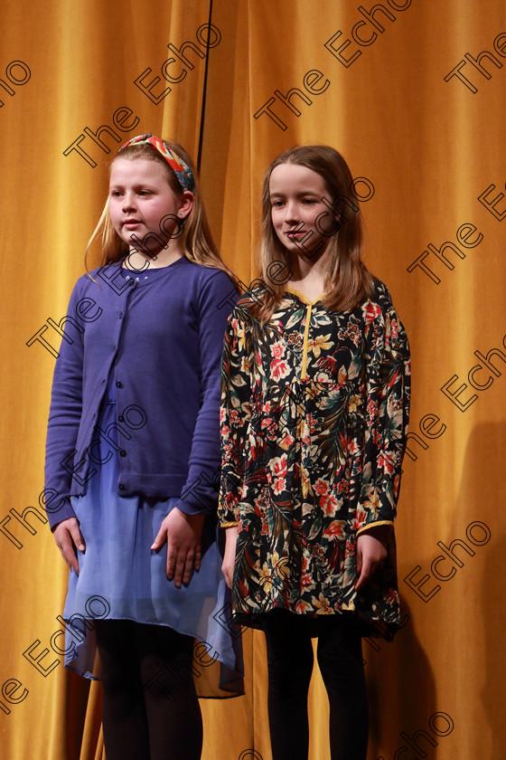 Feis21032019Thu05 
 5~7
Lydia Young and Emma Kennedy from Ballincollig and Ovens performing Monster Garden.

Class: 311: Dramatic Duo 12 Years and Under Section 1 A Dramatic Scene not exceeding 8minutes.

Feis Maiti 93rd Festival held in Fr. Mathew Hall. EEjob 21/03/2019. Picture: Gerard Bonus.