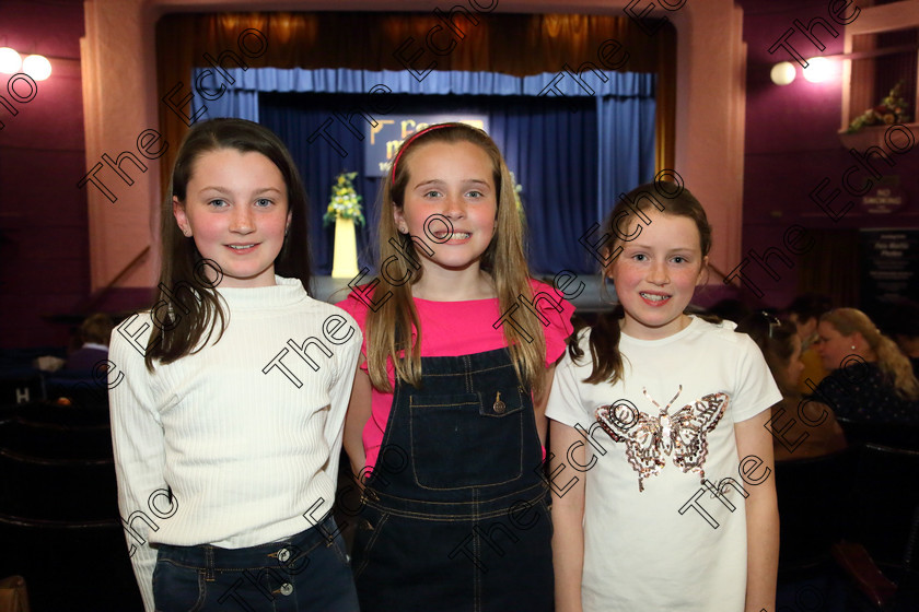 Feis29032019Fri25 
 25
Performers Laura OMahony and Mia Smith and Leah Conway from Ballincollig, Curragh Woods and Rochestown.

Class: 365: Solo Verse Speaking Girls 10Years and Under Section 5 Either: Meeting Rachel Field or Wanted A Witches Cat Shelagh McGee.

Feis Maiti 93rd Festival held in Fr. Mathew Hall. EEjob 29/03/2019. Picture: Gerard Bonus