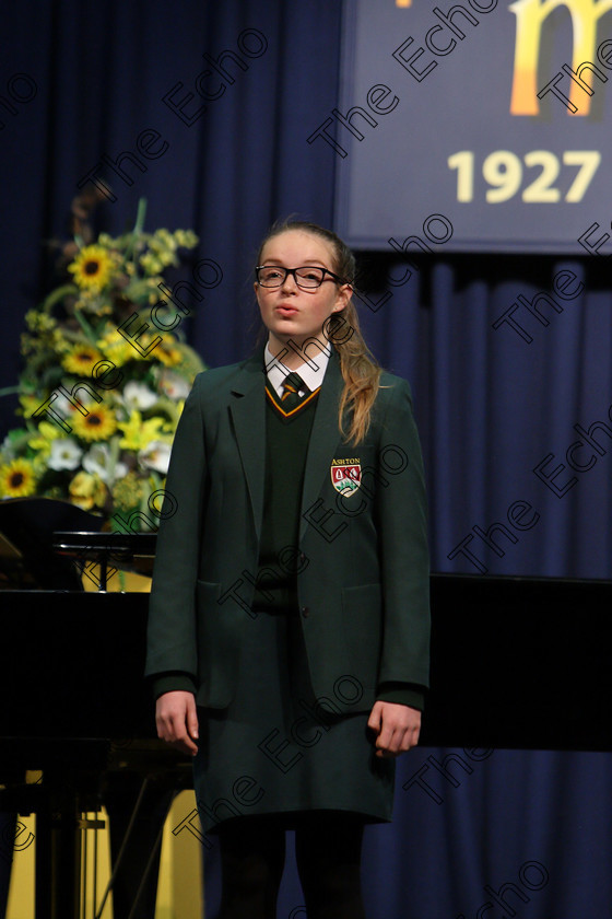 Feis05032018Mon22 
 22
Kate Hogan performing 
 Singing and School Choirs Class: 53: Girls Solo Singing 13 Years and Under Section 2 Feis Maiti 92nd Festival held in Fr. Mathew Hall. EEjob 05/03/2018 Picture: Gerard Bonus.