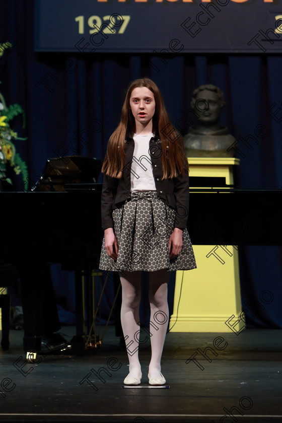 Feis04032019Mon07 
 7
Miamh Twomey singing.

Class: 53: Girls Solo Singing 13 Years and UnderSection 2John Rutter A Clare Benediction (Oxford University Press).

Feis Maiti 93rd Festival held in Fr. Mathew Hall. EEjob 04/03/2019. Picture: Gerard Bonus