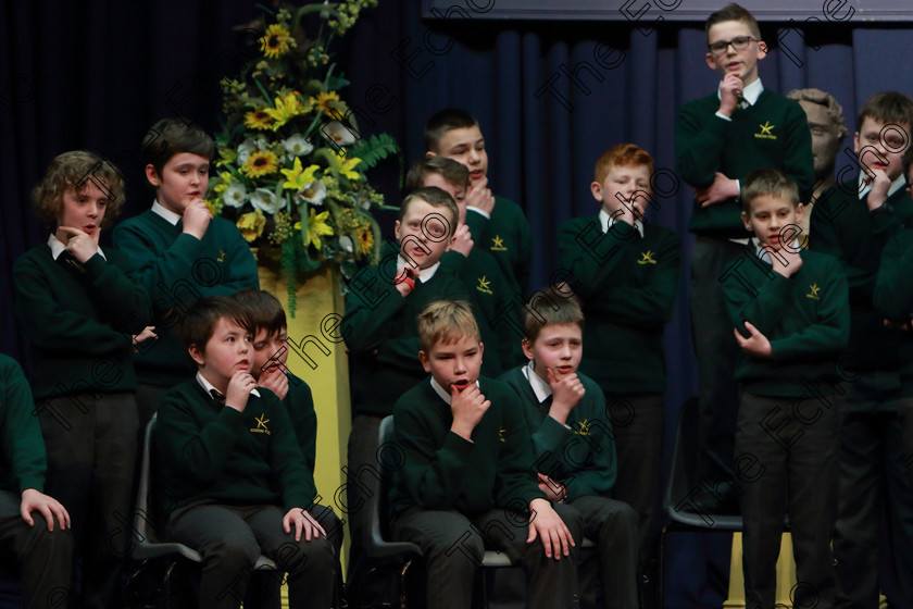 Feis27032019Wed15 
 13~16
St. Colmans Macroom performing Registration.

Choral Speaking Class: 475: The Curran Memorial Perpetual Cup 5thClass (a) The Dragon Who Ate Our School Nick Toczek (b) Own Choice.
Class: 477: The Catherine Mahon Perpetual Cup 3rdClass (a) Queue for the Zoo Clare Bevan. (b) Own Choice.

Feis Maiti 93rd Festival held in Fr. Mathew Hall. EEjob 27/03/2019. Picture: Gerard Bonus