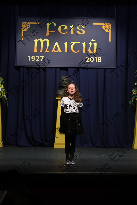 Feis12032018Mon35 
 35
Performers Saoirse Moynihan reciting her poem for a commended
 Speech and Drama Class: 365: Solo Verse Speaking Girls 10 Years and Under Section 4 Feis Maiti 92nd Festival held in Fr. Mathew Hall. EEjob 12/03/2018 Picture: Gerard Bonus