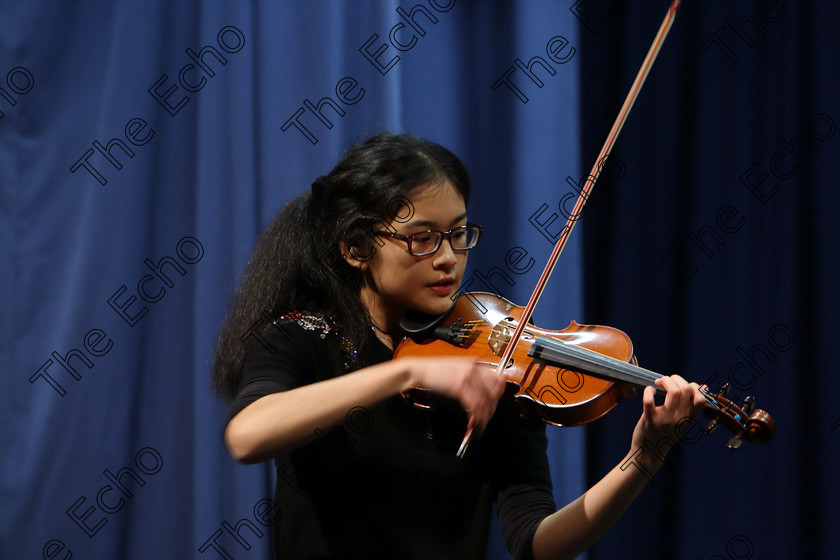 Feis31012018Wed40 
 40
Megan Chan from Blackrock performing Bruch, Violin Concerto 1st movement.
 Instrumental Music; Class: 236 The Shanahan & Co. Perpetual Cup: Advance Violin, one movement from a Concerto; Feis Maiti 92nd Festival held in Fr. Matthew Hall. EEjob 31/01/2018. Picture: Gerard Bonus.