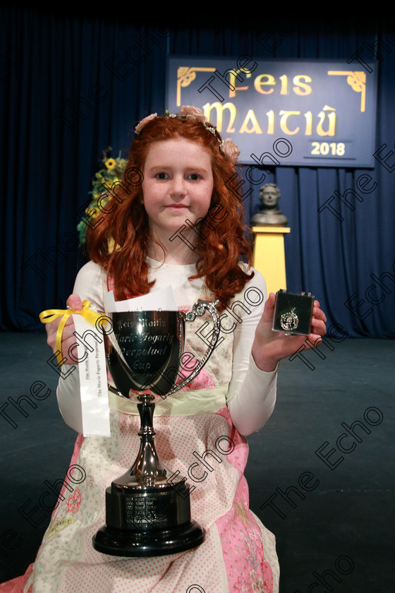 Feis21022018Wed02 
 2
Cup winner and Silver Medallist Muireann Kelleher from Ballincollig.
 Speech and Drama Classes: 352: The Marie Fogarty Perpetual Cup Victorian Verse and Prose 10 Years and Under Feis Maiti 92nd Festival held in Fr. Mathew Hall. EEjob 21/02/2018 Picture: Gerard Bonus.