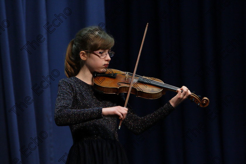 Feis09022018Fri08 
 8
Meabhdh N Cathasaigh performing.
 Instrumental Music Class: 232: The Houlihan Memorial Perpetual Cup 
String Repertoire 14 Years and Under Feis Maiti 92nd Festival held in Fr. Mathew Hall. EEjob 09/02/2018 Picture: Gerard Bonus.