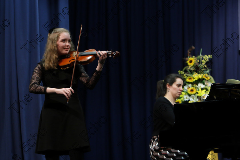 Feis31012018Wed25 
 25
Helen Ruthledge from Blackrock giving a Cup and Gold Medal performance of Mendelssohn Violin Concerto 3rd movement with accompanist, Ciara Moroney. 
 Instrumental Music; Class: 236 The Shanahan & Co. Perpetual Cup: Advance Violin, one movement from a Concerto; Feis Maiti 92nd Festival held in Fr. Matthew Hall. EEjob 31/01/2018. Picture: Gerard Bonus.