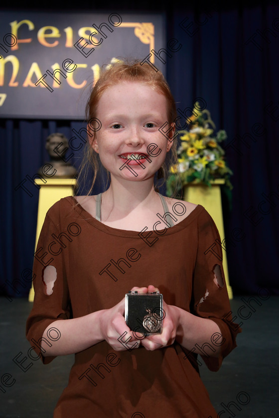 Feis13032019Wed65 
 65
Bronze Medalist Tara Daly from Glanmire for her performance as Ginger from Black Beauty.

Class: 327: The Hartland Memorial Perpetual Trophy Dramatic Solo 12 Years and Under Section 3 A Solo Dramatic Scene not to exceed 5 minutes.

Feis Maiti 93rd Festival held in Fr. Mathew Hall. EEjob 13/03/2019. Picture: Gerard Bonus.