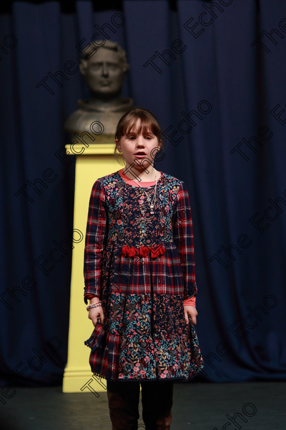 Feis23032019Sat22 
 22
Sophie McCarthy from Nohoval performing.

Class: 367: Solo Verse Speaking Girls 8Years and Under Section 3 Either: Breakdown Jean Kenward or The Haunted House John Foster.

Feis Maiti 93rd Festival held in Fr. Mathew Hall. EEjob 23/03/2019. Picture: Gerard Bonus.