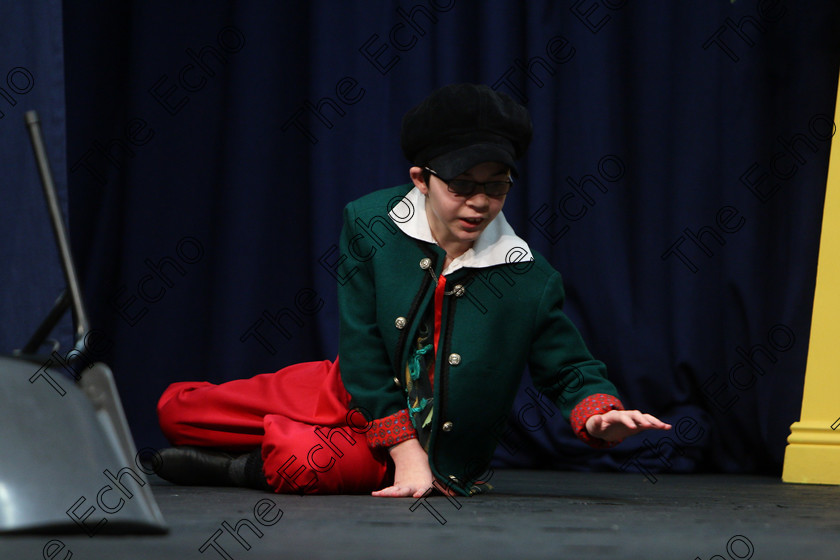 Feis19022018Mon27 
 27
Michael Lane performing as Hansel from Gingerbread 
 Speech and Drama Class: 327: The Hartland Memorial Perpetual Trophy Dramatic Solo 12YearsandUnder Section 1 Feis Maiti 92nd Festival held in Fr. Mathew Hall. EEjob 19/02/2018 Picture: Gerard Bonus.