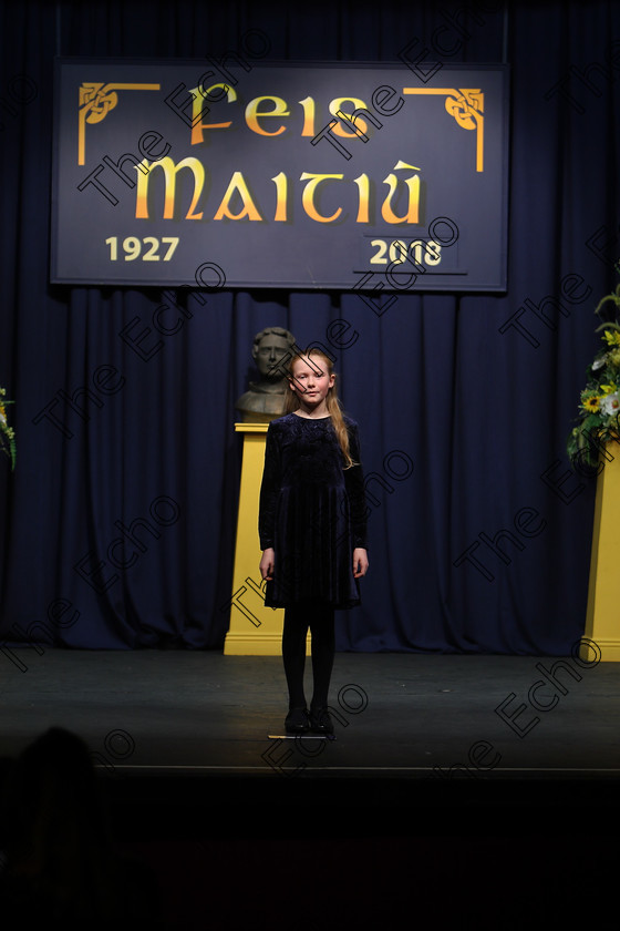 Feis12032018Mon32 
 32
Slaney OBrien reciting her poem
 Speech and Drama Class: 365: Solo Verse Speaking Girls 10 Years and Under Section 4 Feis Maiti 92nd Festival held in Fr. Mathew Hall. EEjob 12/03/2018 Picture: Gerard Bonus