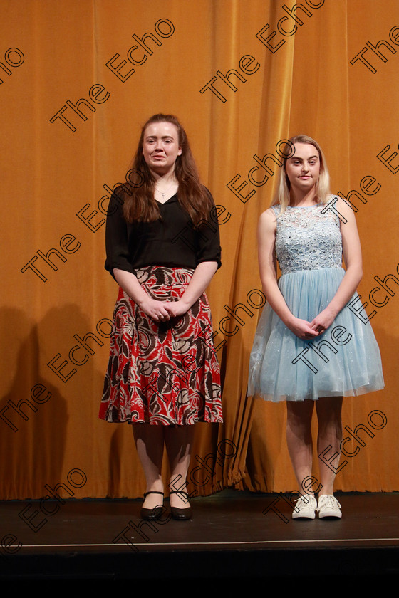 Feis28032019Thu22 
 22~24
Siomha Marron and Marion Goggin giving a 3rd place performance of Adelaid and Sarah from Guys and Dolls

Class: 336: The Trevor Ryan Perpetual Cup 5Musical Drama Duo18 Years and Under A duo dialogue and song not to exceed 10 minutes.

Feis Maiti 93rd Festival held in Fr. Mathew Hall. EEjob 28/03/2019. Picture: Gerard Bonus