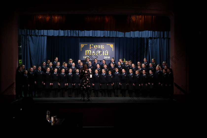 Feis12042018Thu08 
 7~11
Scoil Aiseiri Chrost singing Little Spanish Town and Feed the Birds Conducted by Tara OSullivan.
 Singing Class: 84: The Sr. M. Benedicta Memorial Perpetual Cup Primary School Unison Choirs Section 1 Feis Maiti 92nd Festival held in Fr. Mathew Hall. EEjob 28/03/2018 Picture: Gerard Bonus