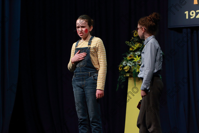 Feis21032019Thu17 
 16~18
Naoise Coughlan and Abigail Cronin from Carrigtwohill performing Pinocchio

Class: 311: Dramatic Duo 12 Years and Under Section 1 A Dramatic Scene not exceeding 8minutes.

Feis Maiti 93rd Festival held in Fr. Mathew Hall. EEjob 21/03/2019. Picture: Gerard Bonus.