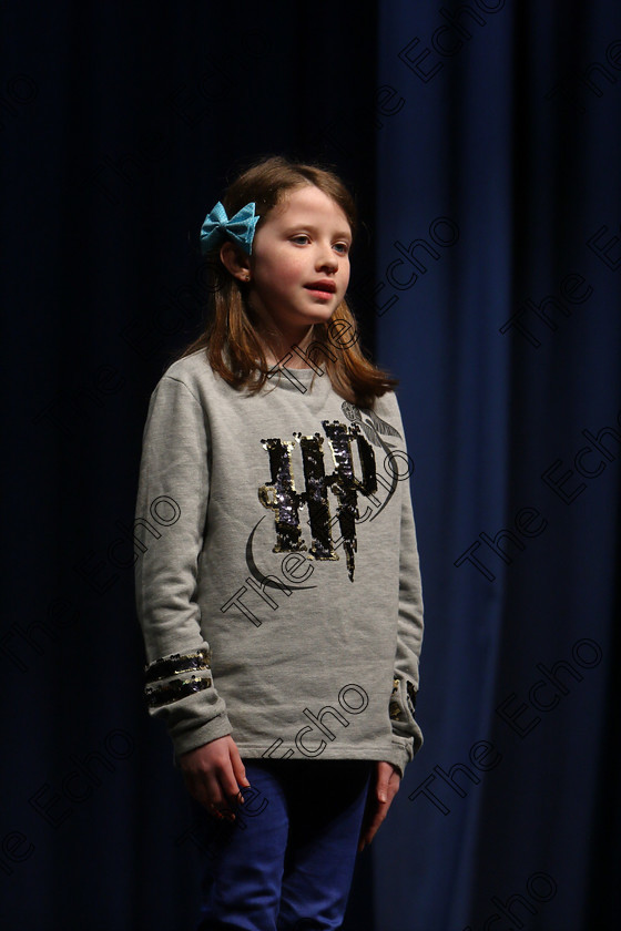 Feis20032018Tue02 
 2
Leah Nolan performing.
 Speech and Drama Class: 364: Solo Verse Speaking Girls 11 Years and Under Section 1
Feis Maiti 92nd Festival held in Fr. Mathew Hall. EEjob 20/03/2018 Picture: Gerard Bonus