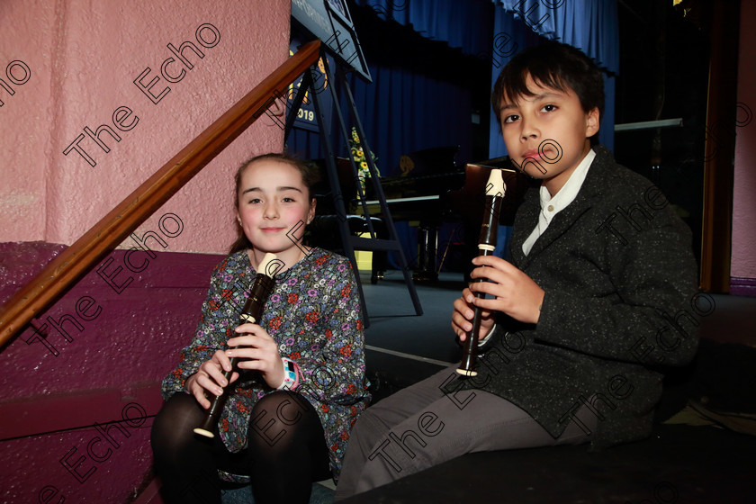 Feis08022019Fri05 
 5
1st & Silver Medal: Duet: Brianna Lynch and Otto Unna Hernandz from Douglas and Ovens.

Class: 225: Recorder Duets 13 Years and Under Programme not to exceed 6 minutes.

Feis Maiti 93rd Festival held in Fr. Matthew Hall. EEjob 08/02/2019. Picture: Gerard Bonus