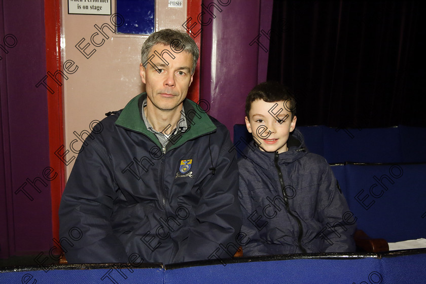 Feis24032018Sat17 
 17
Performer Daniel Moore from Watergrasshill with his dad Michael.
 Speech and Drama Prose Reading 12 Years and Under; 15 Years and Under; 16 Years and Over Feis Maiti 92nd Festival held in Fr. Mathew Hall. EEjob 24/03/2018 Picture: Gerard Bonus