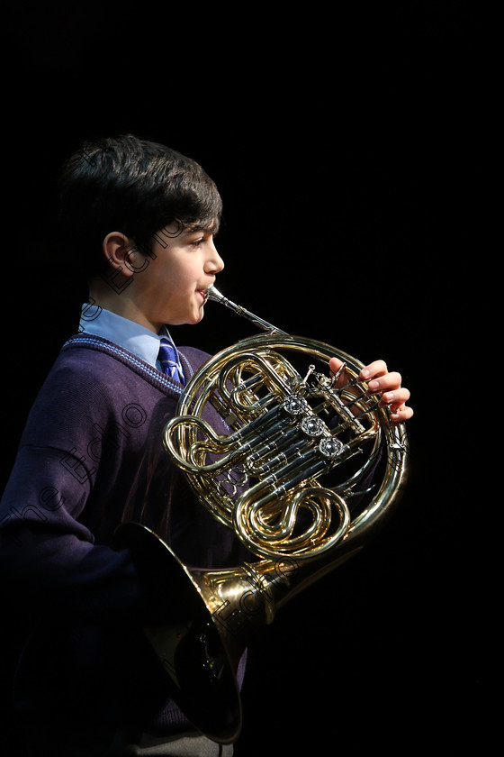 Feis06022018Tue13 
 13
Gne Kareem playing the French horn.
 Instrumental Music Class: 205: Brass Solo 12 Years and Under Feis Maiti 92nd Festival held in Fr. Mathew Hall. EEjob 05/02/2018 Picture: Gerard Bonus.