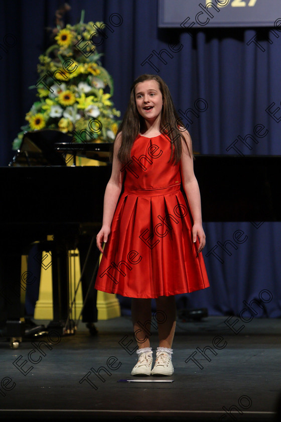 Feis05032018Mon31 
 31
Robyn Morrissey performing
 Singing and School Choirs Class: 53: Girls Solo Singing 13 Years and Under Section 2 Feis Maiti 92nd Festival held in Fr. Mathew Hall. EEjob 05/03/2018 Picture: Gerard Bonus.