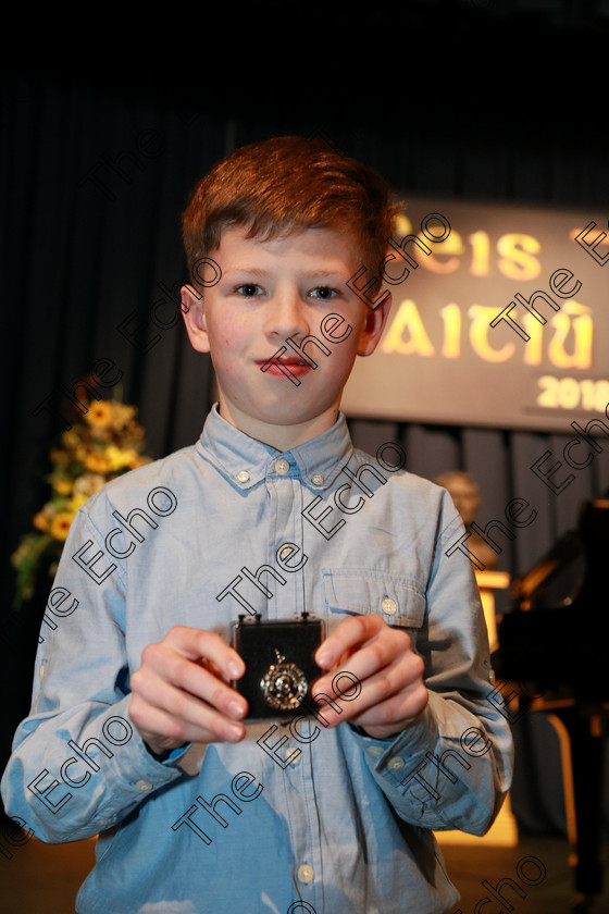 Feis29012018Mon29 
 29
Silver Medallist Michael Scott and Monkstown.
 EEjob 29/01/2018 
Feis Maiti 92nd Festival held in Fr. Matthew Hall 
Picture: Gerard Bonus

Instrumental Music
Class 241 Violin Solo 10 years and Under