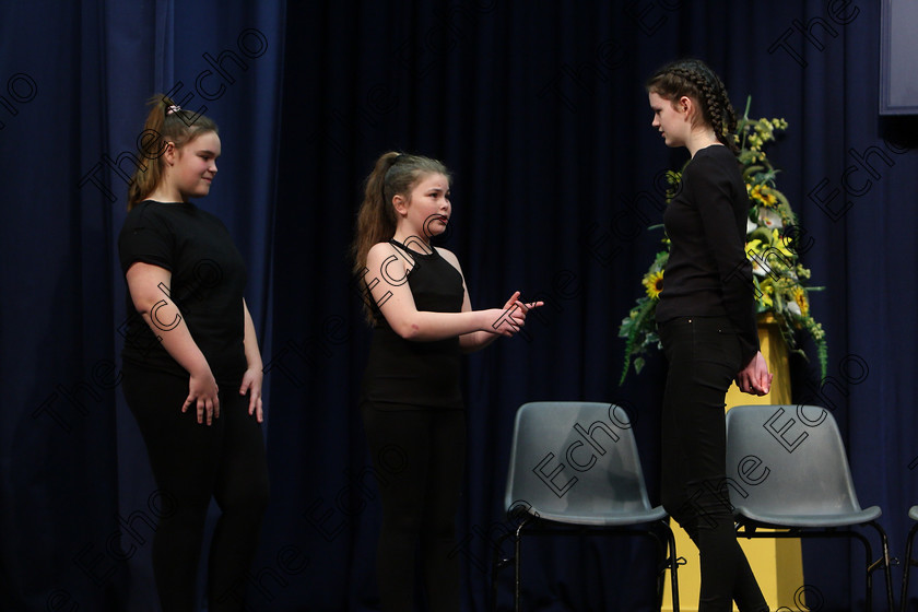 Feis26022018Mon15 
 15~16
Mulcahy Group performing Lost in the Woods.
 Speech and Drama Class: 363: Group Improvisation 13 Years and Under Feis Maiti 92nd Festival held in Fr. Mathew Hall. EEjob 26/02/2018 Picture: Gerard Bonus.