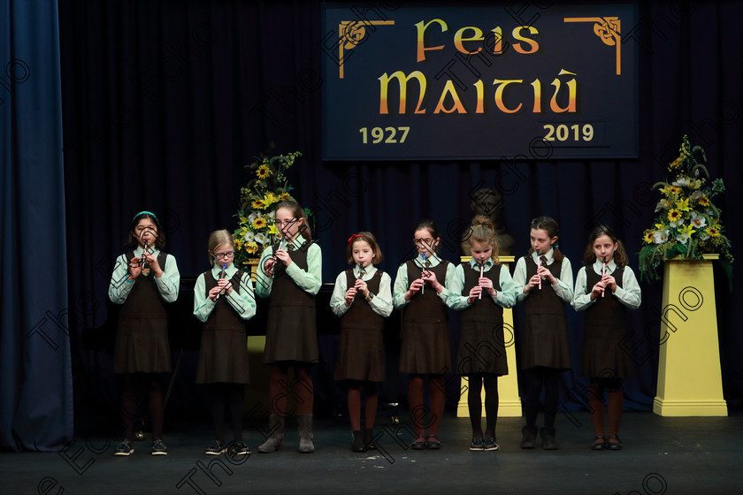 Feis12022019Tue31 
 31~32
St Catherines NS Bishopstown performing

Class: 281: The Sarah ODonovan Memorial Perpetual Cup Flageolet Bands Two contrasting pieces.

Feis Maiti 93rd Festival held in Fr. Mathew Hall. EEjob 12/02/2019. Picture: Gerard Bonus