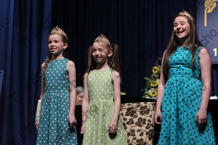 Feis27032018Tue65 
 65~69
A fabulous 90 marks for the family of Faye, Sophia and Charlotte Herlihy from Ballinhassig performed in the Family Class A programme of own choice not to exceed 10 minutes they called it Sisterhood every adjudicator at this years Feis awarded the top mark of 90 points to one or two acts, many adjudicators dont give the highest score in years of adjudicating, reflecting the very high standard going through the doors of Fr. Mathew Hall. 
 Feis Maiti 92nd Festival held in Fr. Mathew Hall. EEjob 28/03/2018 Picture: Gerard Bonus