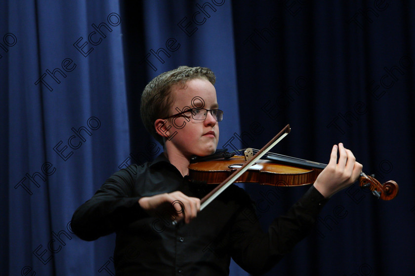 Feis05022018Mon07 
 7
Cillian  Cathasaigh from Farran giving a Silver Medal performance.
 Instrumental Music Class: 239: Violin Solo14 Years and Under Feis Maiti 92nd Festival held in Fr. Matthew Hall. EEjob 05/02/2018 Picture: Gerard Bonus.