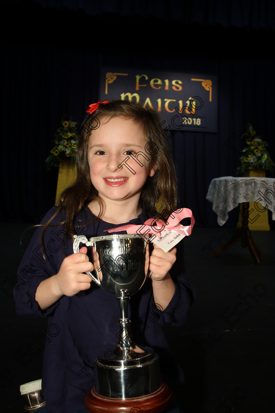 Feis22032018Thu36 
 36
Overall Cup winner and Silver Medallist Ellie Long from Glanmire.
 Labhairt na Filocht agus Mreanna Drmaochta Class: 517: Corn Helen Bharslabhairt 7 Bliana DAois N Faoina Roinn 2 Feis Maiti 92nd Festival held in Fr. Mathew Hall. EEjob 22/03/2018 Picture: Gerard Bonus