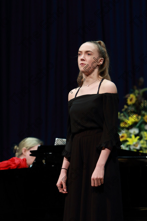 Feis02032019Sat06 
 6~7
Abbie Palliser Kehoe performing Birds as her Repertoire singing Feed The Birds, Amazing Mayzie and Wait A Bit.

Class: 18: The Junior Musical Theatre Recital Perpetual Cup Solo Musical Theatre Repertoire 15 Years and Under A 10 minute recital programme of contrasting style and period.

Feis Maiti 93rd Festival held in Fr. Mathew Hall. EEjob 02/03/2019. Picture: Gerard Bonus