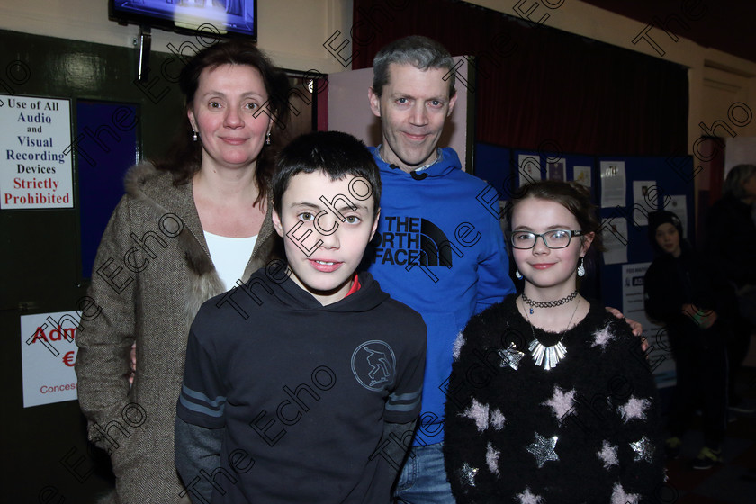 Feis31012019Thur32 
 32
Performer Alex ORourke from Model Farm Road with his parents Shane and Violeta and sister Selena.

Class: 164: Piano Solo 14 Years and Under (a) Schezo in B Flat D.593 No.1 (b) Contrasting piece of own choice not to exceed 3 minutes.

Feis Maiti 93rd Festival held in Fr. Matthew Hall. EEjob 31/01/2019. Picture: Gerard Bonus